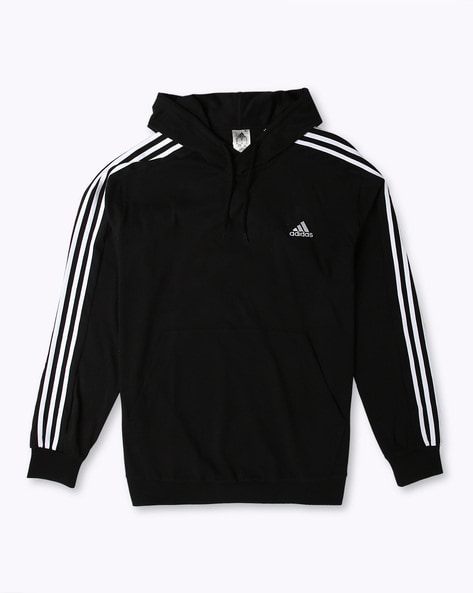 Grey adidas hoodie on sale with black logo