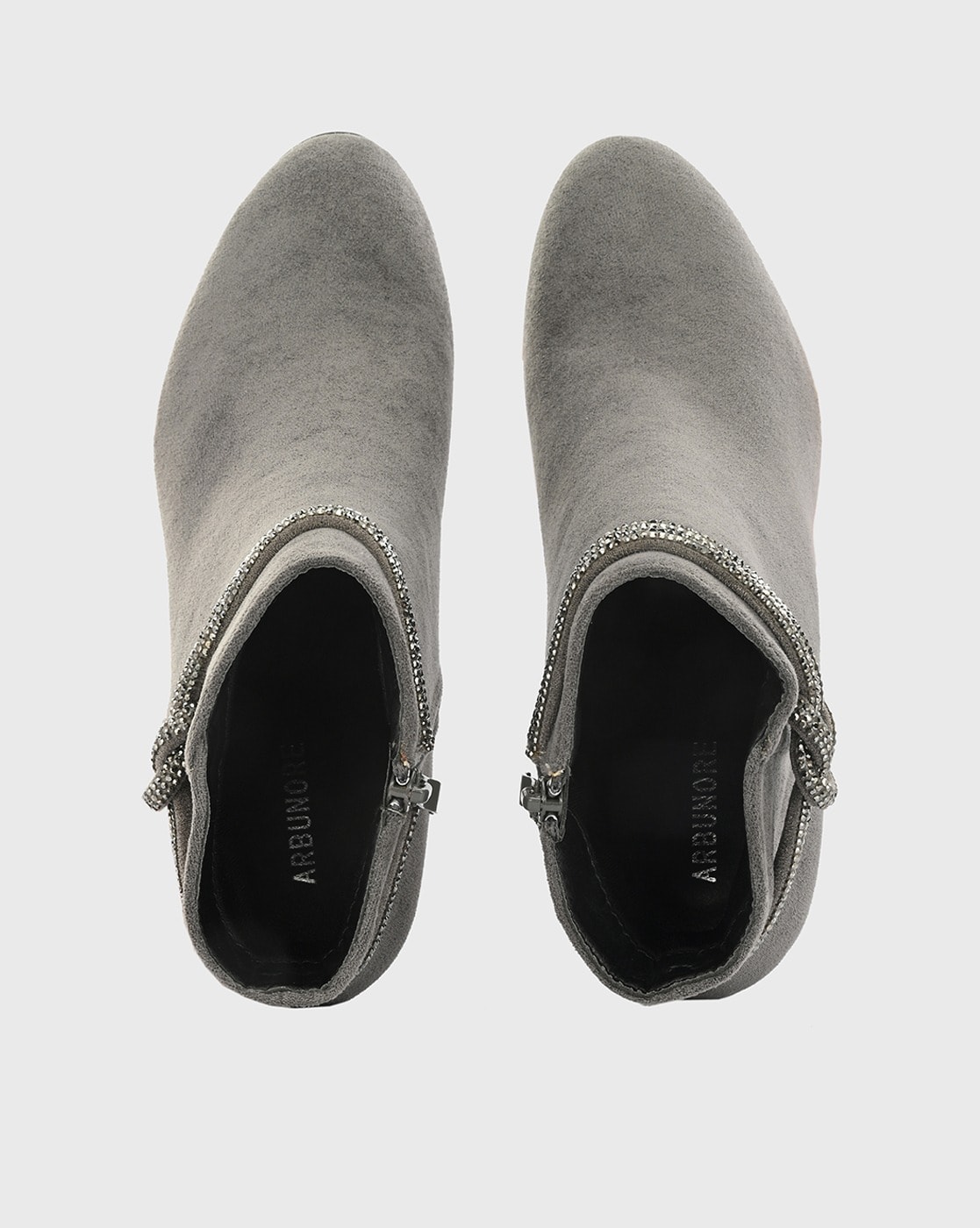 Buy SUEDE GREY WITH BACK LOOP ANKLE BOOTS for Women Online in India