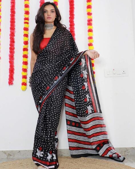 Banarasi Semi Silk Saree With Zari Buti Weaving-Red – Banarasikargha