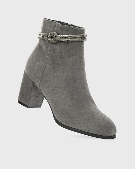 grey suede booties | How to wear ankle boots, Grey suede booties, Shoe boots