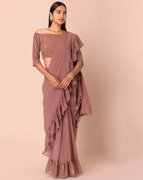 Ruffle Saree : Shop Designer Ruffle Sarees for Women Online