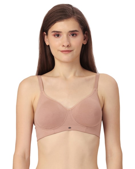 Buy Clothonics Non-Padded Non-Wired Seamless Cami Bra - Beige at