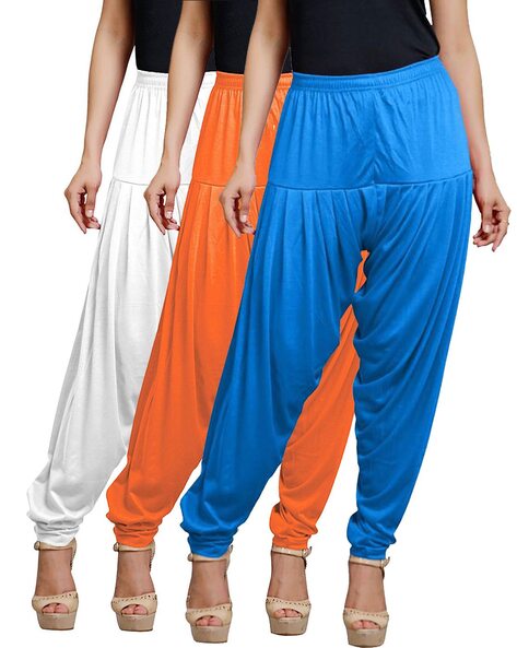 Pack of 3 Patiala Pants with Elasticated Waistband Price in India