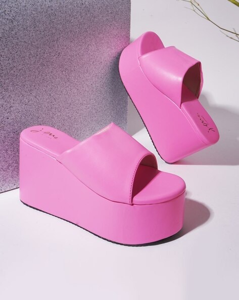 Pink closed 2025 toe wedges