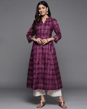 svaraa Women Geometric Print A-Line Kurta-picture-42