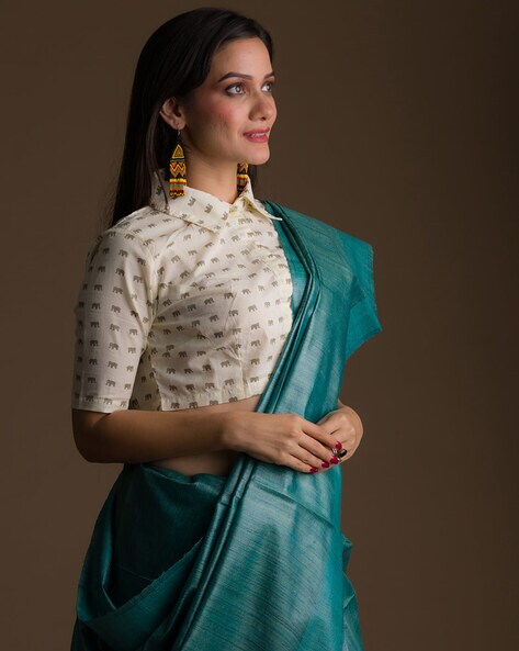 Tussar Silk Blouse – Resham - House Of Silk