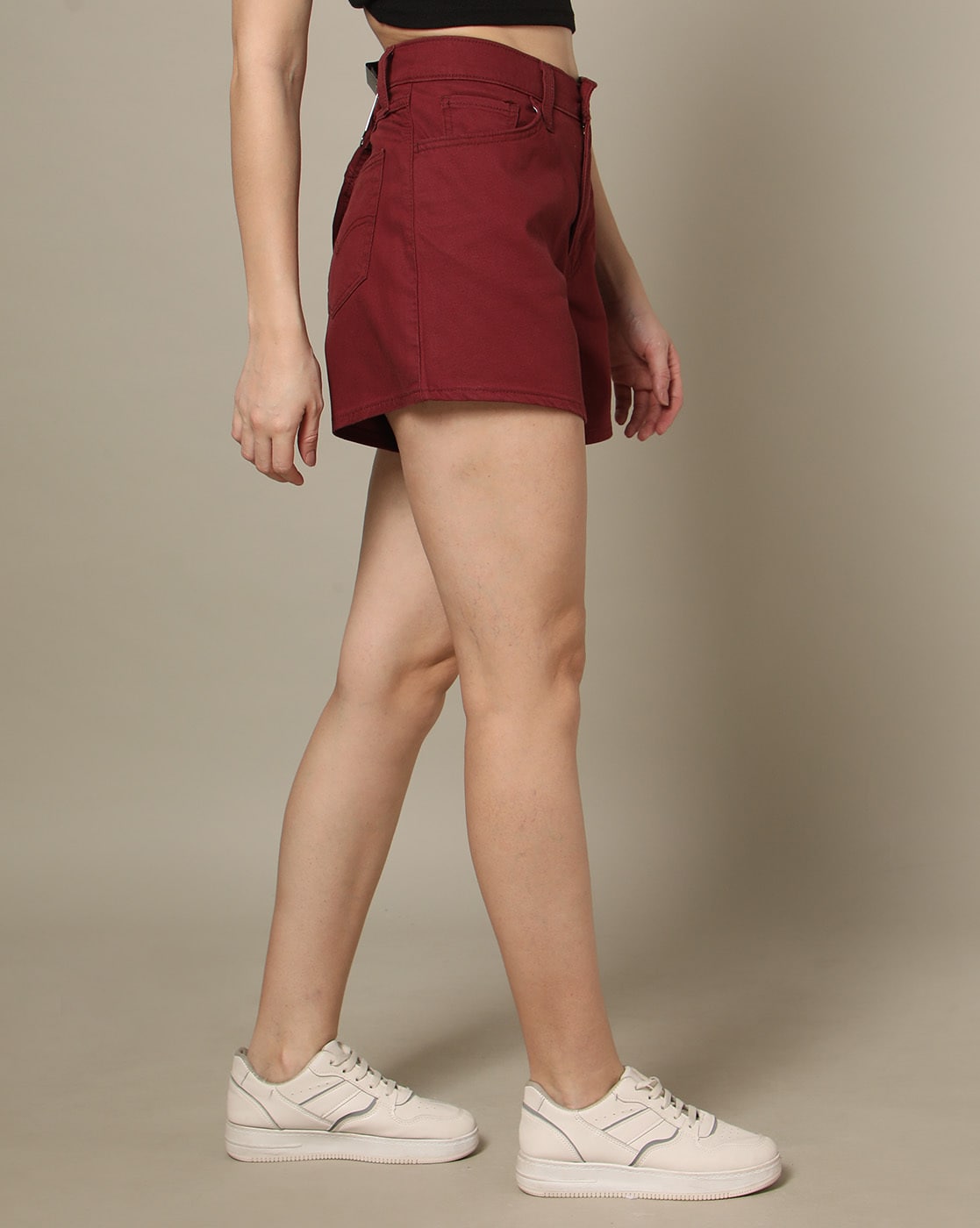 Maroon hot sale denim shorts