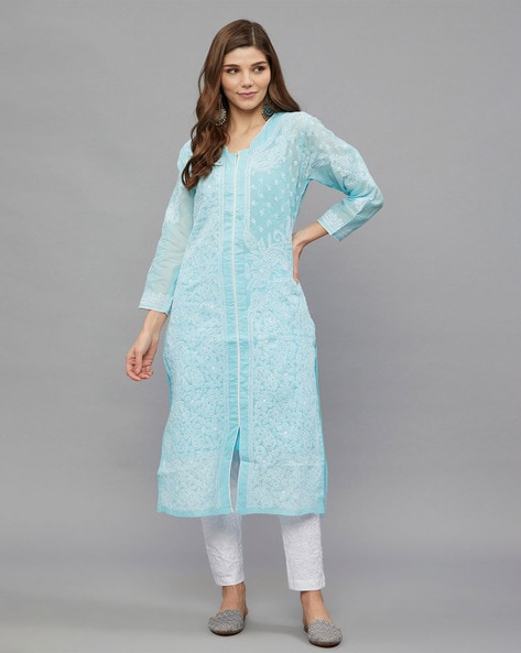 Buy Cotton Yellow Chikankari Kurta Pant Set for Women, Handmade Lucknowi Chikankari  Kurti Casual Wear, Minimal Look Kurta Boho Fashion Online in India - Etsy |  Kurta with pants, Pants set, Boho fashion