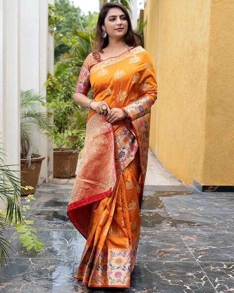 Buy AURA COTTON SILK SAREE Online In India At Discounted Prices