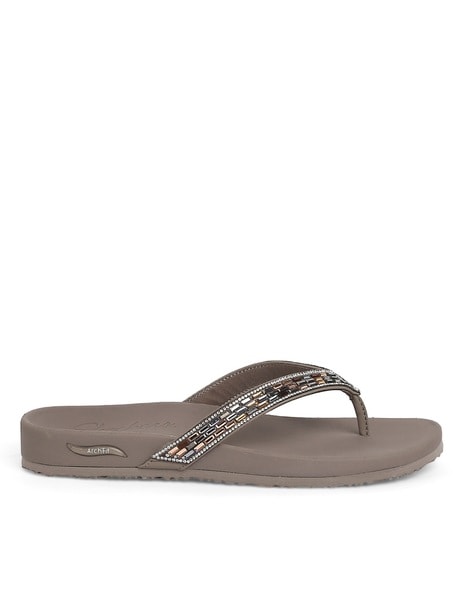 Skechers Women Slip-On Round-Toe Flip-Flops