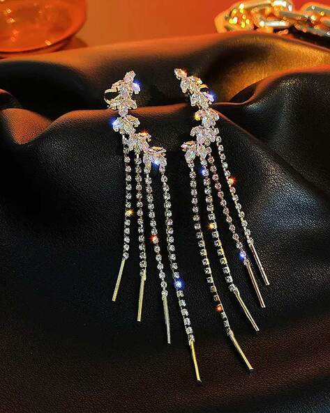 Flipkart.com - Buy ZHOOSH Long and Stylish Purple Tassel Earrings for Women  and Girls | Purple Long earrings Brass Tassel Earring Online at Best Prices  in India