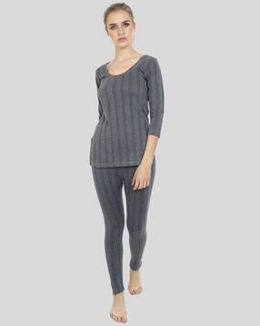 zeffit Women Striped Thermal Sets-picture-30