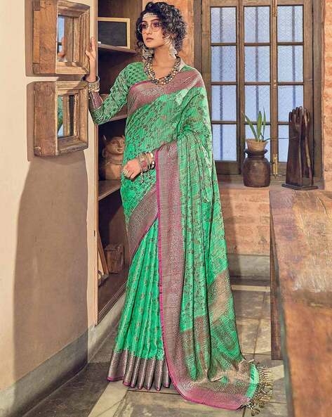 Buy Peachmode Printed Bhagalpuri Art Silk Multicolor Sarees Online @ Best  Price In India | Flipkart.com