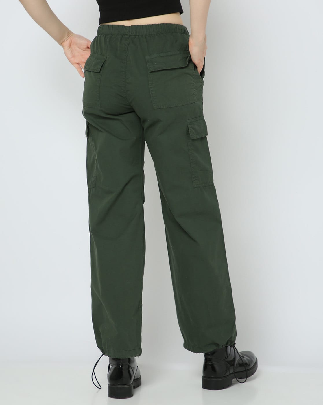 Buy Olive Green Trousers & Pants for Women by YOUSTA Online