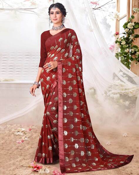 Buy Maroon Sarees Online At Best Prices – Koskii