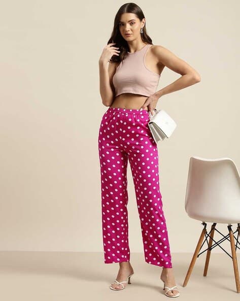 Buy Pink Trousers & Pants for Women by Qurvii Online | Ajio.com