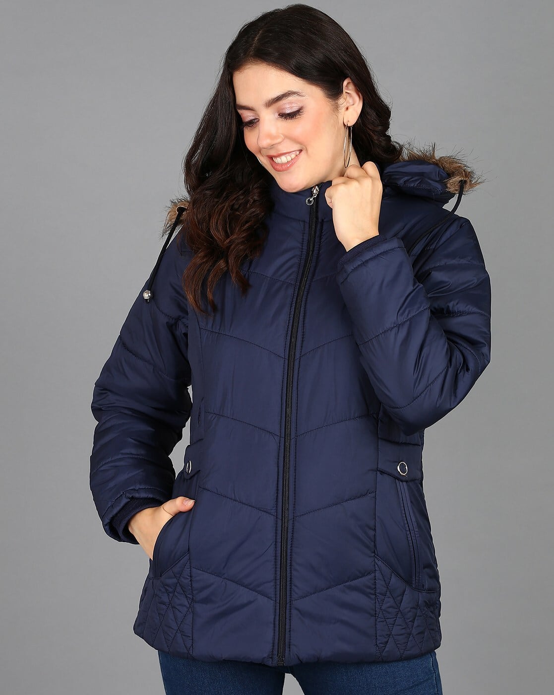 Buy Navy blue Jackets & Coats for Women by Ellipse Online | Ajio.com