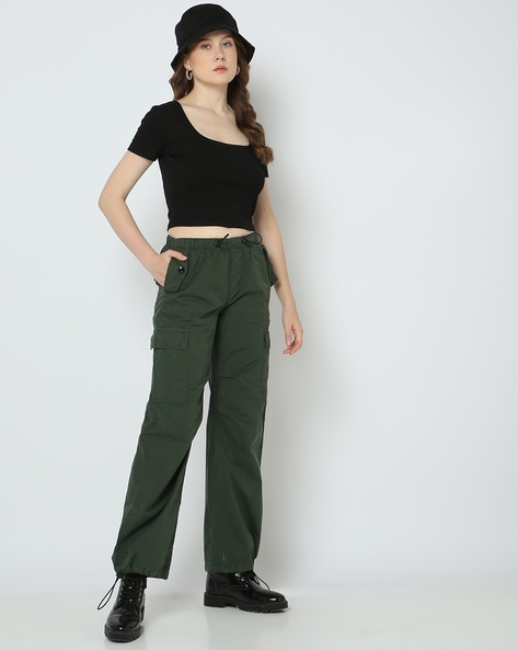 Buy Olive Trousers & Pants for Women by WINERED Online | Ajio.com