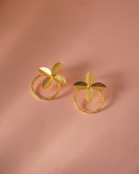 Buy Blossom Gold Stud Earrings Online - Zaveribros