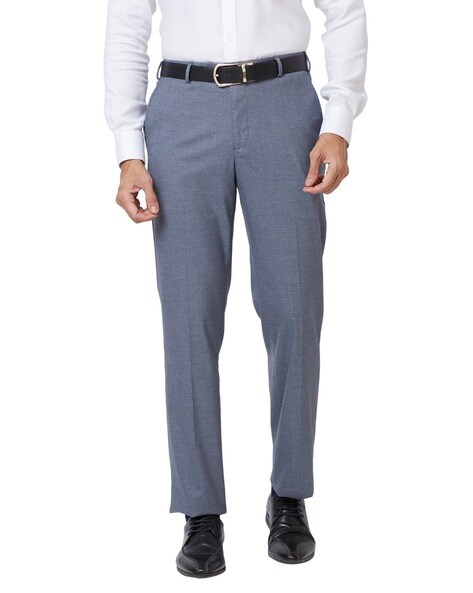 Buy PARK AVENUE Structured Polyester Blend Slim Fit Men's Work Wear Trousers  | Shoppers Stop