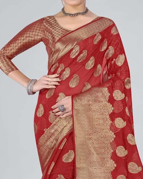 Pink Festive Wear Floral Printed Organza Saree