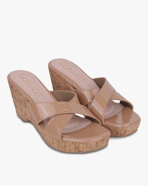 Nude patent leather outlet wedges