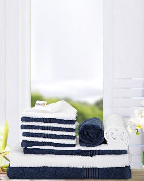 Set of 14 Cotton Bath Towels with Hand Towels Face Towels