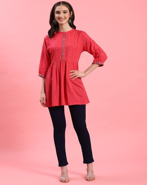 Buy online Pink Cotton Kurti from Kurta Kurtis for Women by Vidra Shree for  ₹469 at 48% off | 2024 Limeroad.com