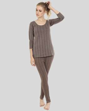 zeffit Women Striped Thermal Sets-picture-39