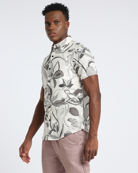 Linen store printed shirts