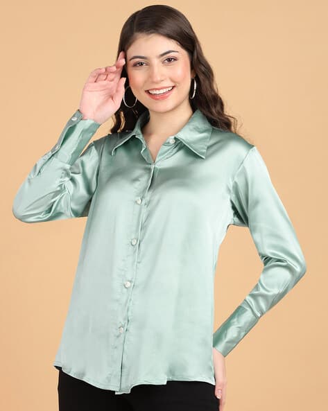 Buy Sea Green Shirts for Women by POPWINGS Online