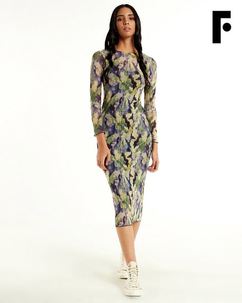 Printed bodycon sales dress