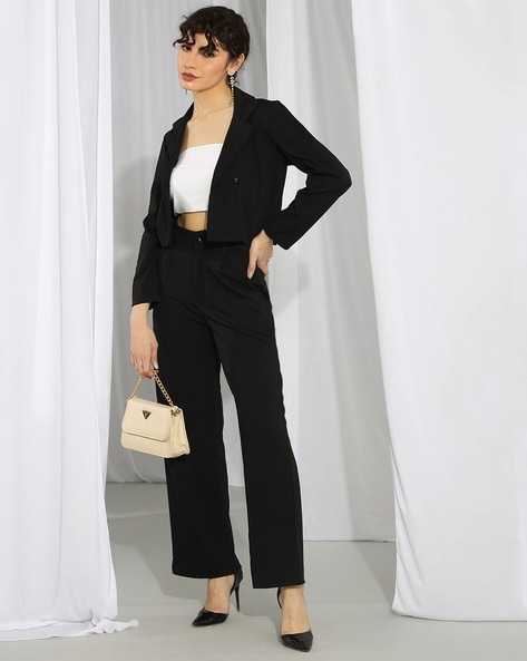 Relaxed Fit Blazer Bralette & Trouser Suit Set