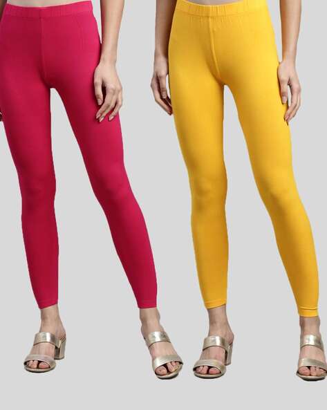 Buy Pink & Yellow Leggings for Women by MISSIVA Online