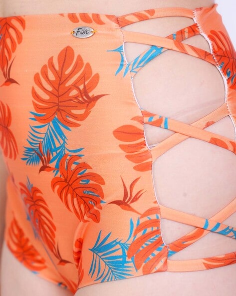 Orange store print swimsuit