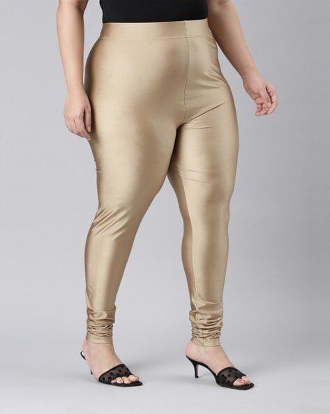 Buy Gold Leggings for Women by GO COLORS Online