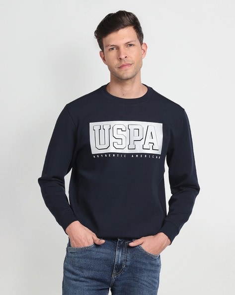 Men Crew-Neck Embossed Sweatshirt