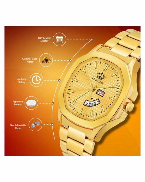 Buy online Original Gold Plated Day & Date Functioning Watch For Boys  Analog Watch from Watches for Men by Hymt for ₹779 at 74% off | 2024  Limeroad.com