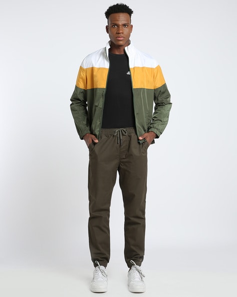 Olive twill sales joggers