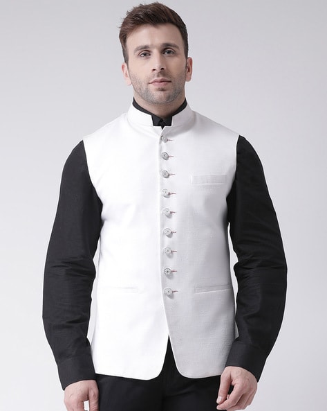 Buy Hangup Printed Casual Nehru Jacket Online at Bewakoof