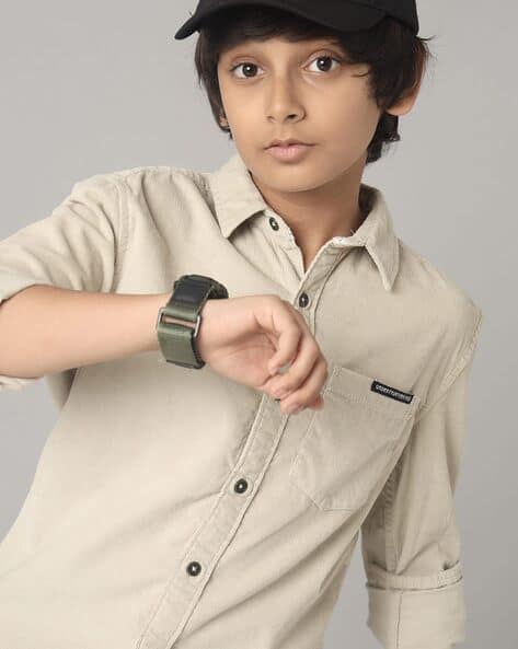 Buy Beige Shirts for Boys by UNDER FOURTEEN ONLY Online | Ajio.com
