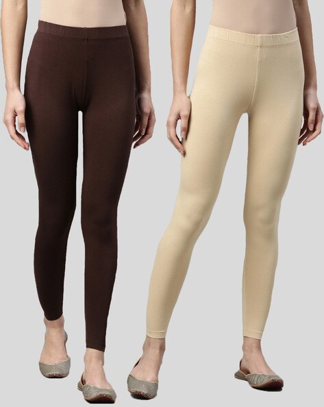 Pack of 2 Women Leggings with Elasticated Waist