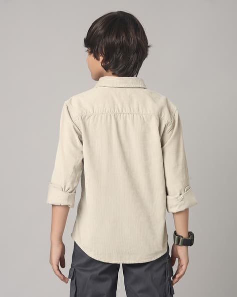 Buy Beige Shirts for Boys by UNDER FOURTEEN ONLY Online | Ajio.com