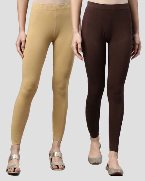 Buy Beige & Brown Leggings for Women by MISSIVA Online | Ajio.com