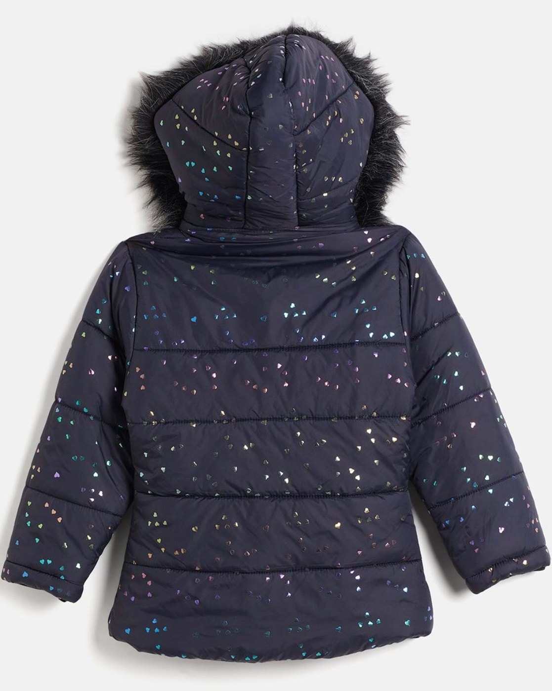 Girls navy hot sale puffa coat