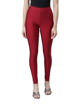 Order GO COLORS COTTON PREMIUM ANKLE LENGTH Blood RED COLOUR LEGGINGS Online  From ART INDIA,Bangalore