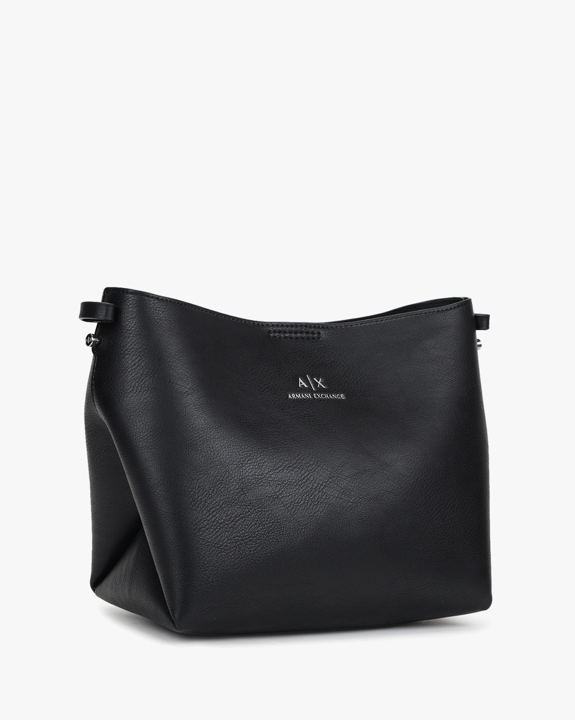 Armani Exchange leather zip round purse in black | ASOS