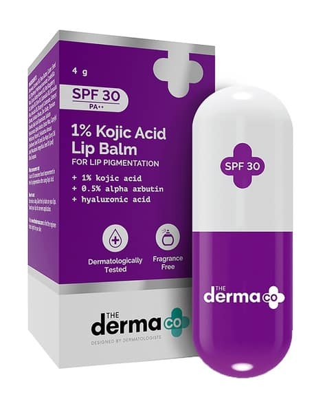 The Derma Co Lip Balm SPF 30 PA++ with Alpha Arbutin & Hyaluronic Acid