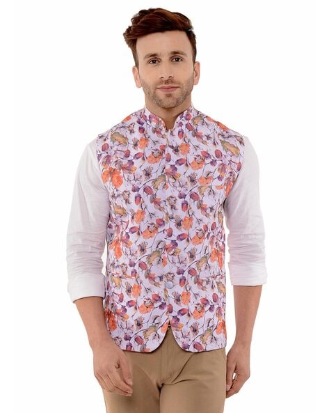 Floral nehru outlet jacket