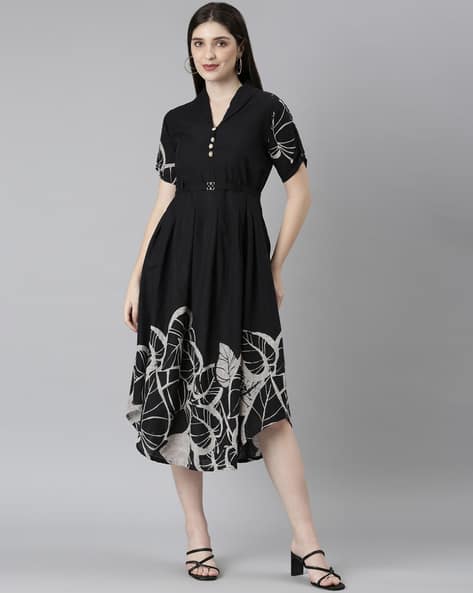 neru design kozara BRUNT LILY BLACK 2枚 Buy Black Kurtas for Women by NEERUS Online | Ajio.com